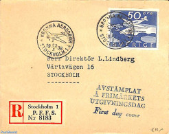 Sweden 1936 BROMMA AERODROM 23.5.1936, Postal History, Transport - Aircraft & Aviation - Storia Postale