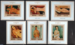 Manama 1971 Modigliani Paintings 6 S/s, Mint NH, Art - Amedeo Modigliani - Nude Paintings - Paintings - Manama