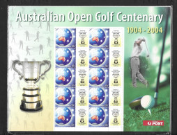 Australia 2004 MNH Australian Open Golf Centenary Sheetlet - Ongebruikt