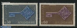 Andorra, French Post 1968 Europa CEPT 2v, Unused (hinged), History - Europa (cept) - Ongebruikt