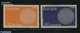 Andorra, French Post 1970 Europa CEPT 2v, Unused (hinged), History - Europa (cept) - Ungebraucht