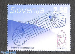 Slovenia 2022 Non-motorised Flying, Franc Wels 1v, Mint NH, Sport - Transport - Gliding - Aircraft & Aviation - Flugzeuge