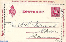 Sweden 1892 Card Letter 10ö, Used, Used Postal Stationary - Briefe U. Dokumente