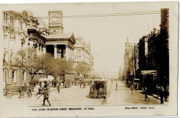 Photo Carte View Along Swanston Street Melbourne Victoria Circulée En 1913 - Melbourne