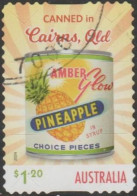 AUSTRALIA - DIE-CUT-USED 2024 $1.20 Nostalgic Tinned Fruit Labels - Amber Glow Pineapple, Queensland - Gebruikt