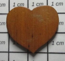 912B Pin's Pins / Beau Et Rare / AUTRES / COEUR EN BOIS Pin's Artisanal ? - Autres & Non Classés