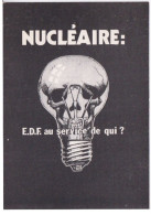 CPM - PUB ANTI NUCLEAIRE - CONTRE EDF AU SERVICE DE QUI ?   - TETE DE MORT DANS UNE AMPOULE ELECTRIQUE - Publicidad