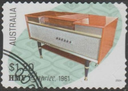 AUSTRALIA - DIE-CUT-USED 2024 $1.20 Retro Audio - HMV Caprice 1961 - Gebruikt
