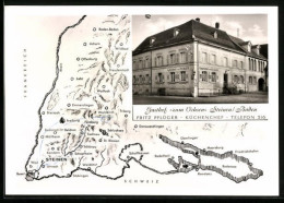 AK Steinen /Baden, Gasthof Zum Ochsen, Landkarte Südwest. Baden  - Carte Geografiche