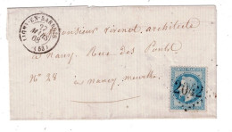 55 MEUSE LIGNY EN BARROIS LSC TAD Type 15 Du 27/03/1867 GC 2042 Sur N°29 SUP - 1849-1876: Classic Period