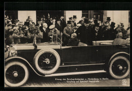 AK Berlin, Einzug Paul Von Hindenburgs Im Auto, Empfang Am Bahnhof Heerstrasse  - Personnages Historiques