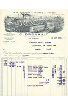 3 Factures Illustrées (usine) 1926-52-53 / 72 LE MANS / 75011 PARIS / Plumes & Duvets / .DROUAULT - 1900 – 1949