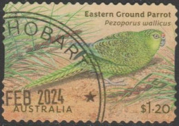 AUSTRALIA - DIE-CUT-USED 2024 $1.20 Australian Ground Parrots - Eastern Ground Parrot - Gebraucht