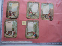 5 Cartes Chromos, 1886, Liebig Compagnie   Tischkarten, Cartes De Table Nr 4 : Leisure Pursuits II  - VG - Liebig
