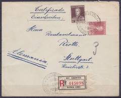 Argentine - Env. Recommandée Affr. 32c Càd BUENOS AIRES /28 MAR 1932/ ARGENTINA" Pour STUTTGART Allemagne (au Dos: Càd B - Covers & Documents