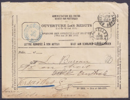 Env. Service Des Rebuts Pour Renvoi Aux Auteurs - Càd Bleu "POSTES-REBUTS /8 MARS 1901/ BELGIQUE" & BRUXELLES 1 & BRUXEL - 1893-1907 Wappen