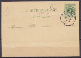 EP CP 5c Vert (type N°45) De Willerzée Càd GEDINNE /18 JUIN 1885 Pour E/V - Boîte Rurale "K" - Briefkaarten 1871-1909