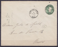 EP Enveloppe 10c Oval Vert Càd GRIVEGNEE /9 FEVR 1894 Pour ANVERS (au Dos: Càd Arrivée ANVERS) - Sobres