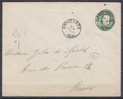 EP Enveloppe 10c Oval Vert Càd GRIVEGNEE /9 FEVR 1894 Pour ANVERS (au Dos: Càd Arrivée ANVERS) - Omslagen