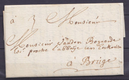 L. Datée 17 Avril 1721 De YPRES Pour BRUGES - Port "3" - 1714-1794 (Paises Bajos Austriacos)