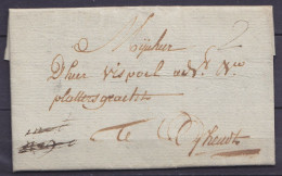 L. Datée 5 Vendemiaire An 8 (27 Sept 1799) De GERARDSBERGEN (Grammont) Pour GHENDT (Gand) - Port "2" - 1794-1814 (Periodo Francese)