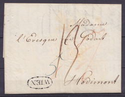 Lettre-circulaire Datée 2 Janvier 1821 De VIENNE (Autriche) Pour HODIMONT - Marque Ovale "WIEN" - Ports Divers (au Dos:  - 1815-1830 (Periodo Olandese)