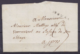 L. Datée 18 Octobre 1781 De WOESTYNE Pour YPRES - Griffe "St OMER" - Port "3" - 1714-1794 (Pays-Bas Autrichiens)