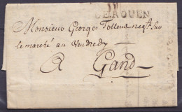 L. Datée 28 Août 1736 De ROUEN Pour GAND - Griffe " DE ROUEN" - 1714-1794 (Paises Bajos Austriacos)