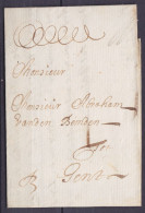 L. Datée 10 Avril 1693 De BRUSSEL Pour GENT - Marque "PR" (port Par Porteur Payé) - 1714-1794 (Oostenrijkse Nederlanden)