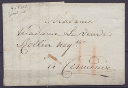 L. Datée 8 Août 1808 De GAND Pour TERMONDE - Port "II" à La Craie Rouge - 1794-1814 (Französische Besatzung)