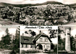 72728499 Manebach Panorama Schoeffenhaus Moenchhof Kickelhahnturm Aussichtsturm  - Ilmenau