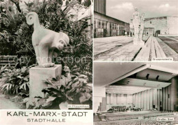 72728003 Karl-Marx-Stadt Stadthalle Affenskulptur Pflanzenhaus Gruppenplastik Gr - Chemnitz