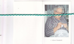 Alina Vanbelle-Christiaens, Lendelede 1920, Izegem 1996. Foto - Obituary Notices