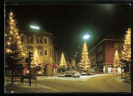 AK Villingen /Schwarzwald, Strassenpartie Bei Nacht Mit Schnee  - Other & Unclassified