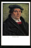 Künstler-AK Portrait Martin Luther, Zitat: Und Wenn Die Welt Voll Teufel Wär...  - Personaggi Storici