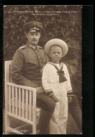 AK Grossherzog Friedrich Franz Und Erbgrossherzog Friedrich Franz In Uniform Und Matrosenanzug  - Familias Reales