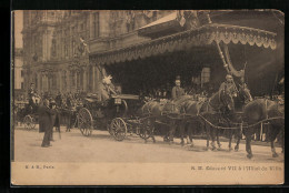 Pc Paris, S. M. Edouard VII à L`Hotel De Ville  - Familles Royales