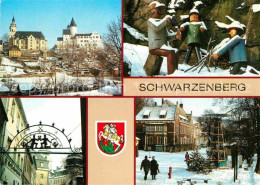 72727158 Schwarzenberg Erzgebirge Schloss Kirche Holzfiguren Schwibbogen Strasse - Schwarzenberg (Erzgeb.)