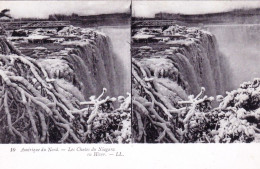 USA - Canada - Les Chutes Du Niagara En Hiver - Carte Stereoscopique - Autres & Non Classés