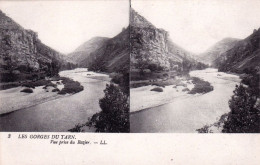 48 - Lozere - Les Gorges Du Tarn - Vue Prise Du Rozier   -   Carte Stereoscopique - Gorges Du Tarn