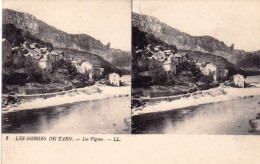 48 - Lozere - Les Gorges Du Tarn - Les Vignes  -   Carte Stereoscopique - Gorges Du Tarn