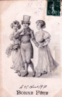 Fantaisie -   Bonne Fete 1910 - Jeune Dandy Et Ses Demoiselles - Autres & Non Classés