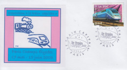 Enveloppe  FRANCE   Exposition    LE  TRAIN  CAPITALE     PARIS   2003 - Treinen