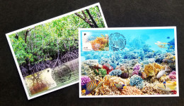 Singapore - Sri Lanka Joint Issue 2021 Fish Marine Life Reef Coral Mangrove Tree Plant Nature (maxicard) *rare - Singapur (1959-...)