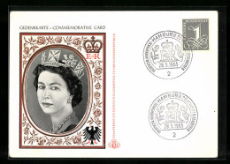 Pc Hamburg, Besuch Königin Elizabeth II. 1965, Sonderpostkarte, Portrait  - Royal Families