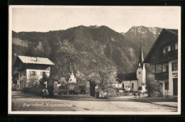 AK Bayrischzell, Ortspartie Mit Bäckerei, Kirche Und Kriegerdenkmal  - Andere & Zonder Classificatie