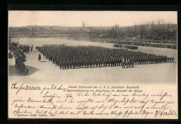 AK Döbeln, Parade Aufmarsch Des 11. K. S. Infanterie-Regiments  - Doebeln