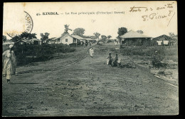 Guinée KINDIA La Rue Principale Principal Street Comptoir Parisien 1906 Timbre Décollé - Guinée
