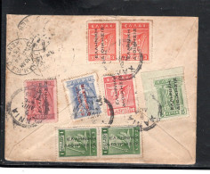 1913, Greek Post In Turkey , 8 Stamps Overprint , Registered, Clear " KANIA "  " Postes Cretoises LA CANEE " To GB  #218 - Creta