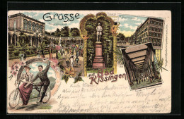 Lithographie Bad Kissingen, Kurhausstrasse, Konversationssaal, Kolonnade Im Konversationshaus  - Bad Kissingen